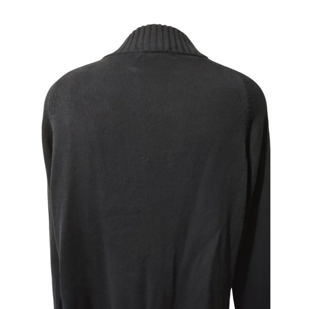 J.CREW Henley Knit Sweater Mens XL Navy Blue 100 Cotton Pullover Raglan 3 Button